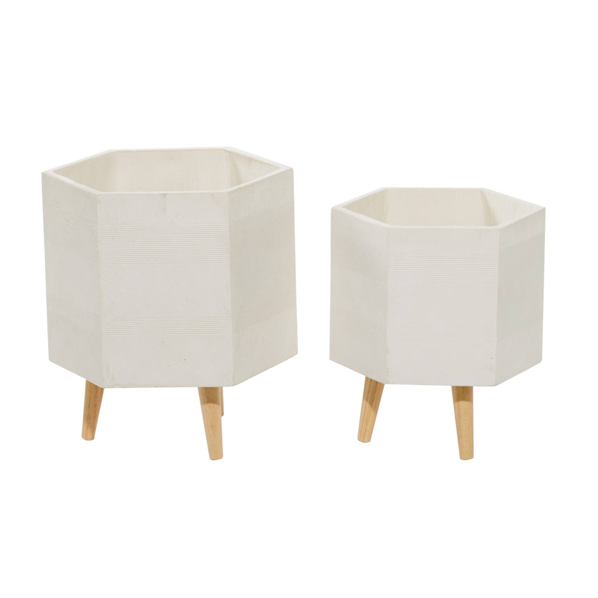 Contemporary Polystone Planter Set